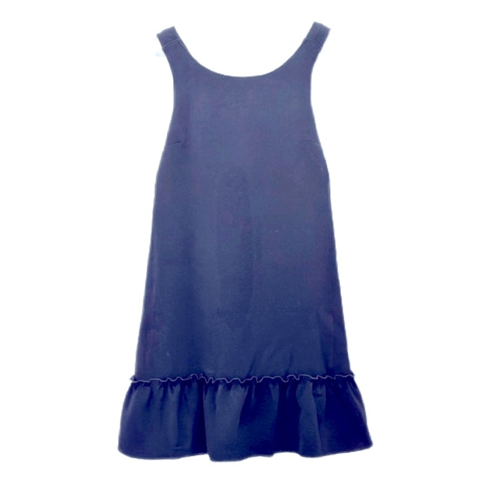Sézane Mathilde Navy Mini Dress with Ruffle Hem Size 8